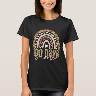 T-shirt Jour De L'École Enseignant 100 Jours Rainbow Leopa