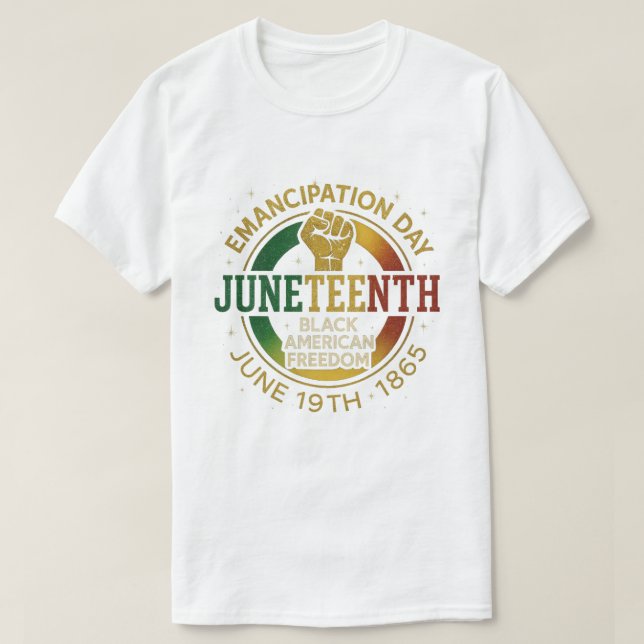 T-shirt Jour de l'Émancipation du 11 juin Liberté noire-am (Design devant)