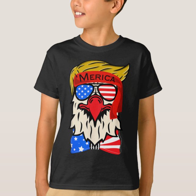 T-shirt Jour de l'Indépendance de l'Aigle 4 juillet de la  (Devant)