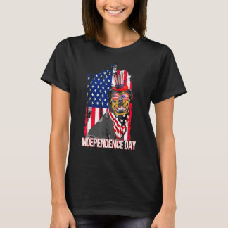 T-shirt Jour de l'Indépendance Rottweiler Drapeau 4 juille