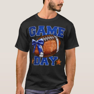 T-shirt Jour de Match Saison de Football Maman Fille Bleue