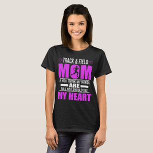 T-shirt Jour de mères de coeur de mamans d'athlétisme