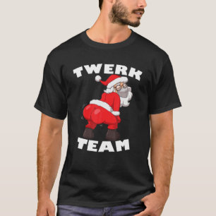 T-shirt Jour de Noël du Père Noël en Masque Twerk