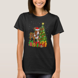 T-shirt Jour de Noël Lumières Père Noël Rat Terrier Chien
