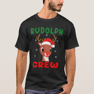 T-shirt Jour de Noël Rudolph Famille d'équipage Correspond