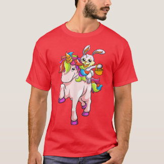 T-shirt Jour de Pâques Bunny équitation Unicorn Girls Todd