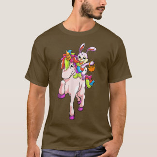 T-shirt Jour de Pâques Bunny équitation Unicorn Girls Todd