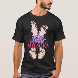 T-shirt Jour de Pâques de Mama 2022 Lapin Leopard Rabbit G