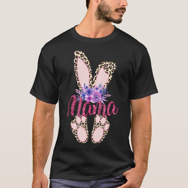 T-shirt Jour de Pâques de Mama 2022 Lapin Leopard Rabbit G (Devant)