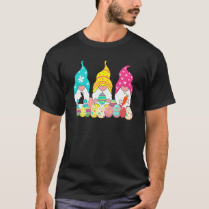 T-shirt Jour de Pâques Dîner Trois Gnomes de Pâques Pastel