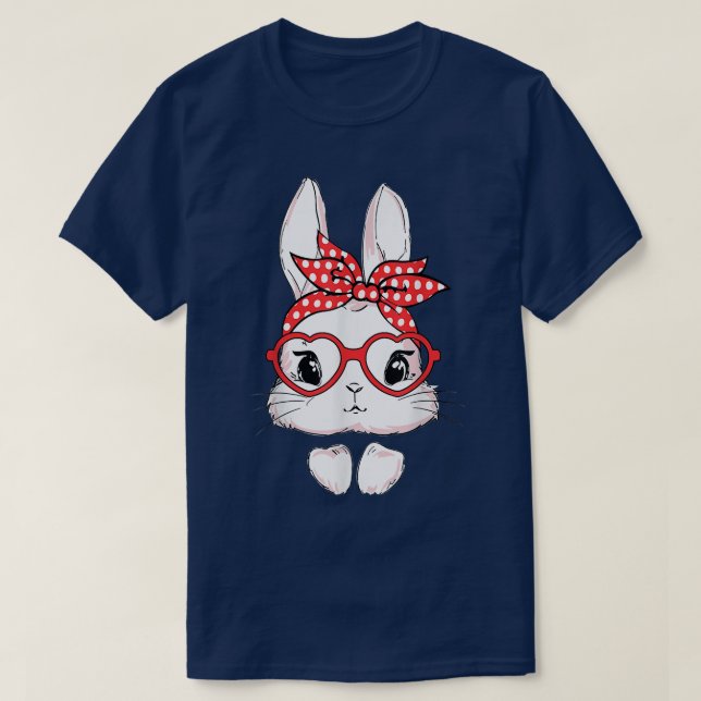 T-shirt Jour de Pâques Léopard Lunettes de lapin Oeufs Jol (Design devant)