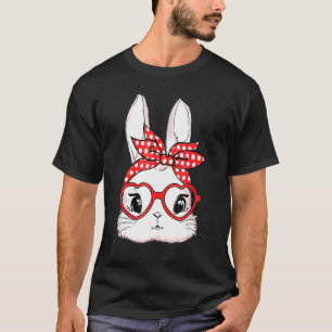 T-shirt Jour de Pâques Léopard Lunettes de lapin Oeufs Jol