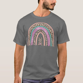 T-shirt Jour de Pâques Rainbow Leopard Bunny Egg Chasse Fe