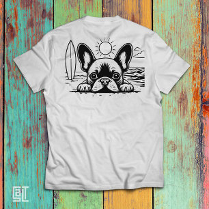T-shirt Jour de plage mignon avec Bouledogue Français