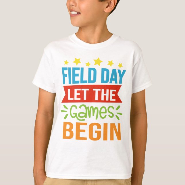 T-shirt Jour De Terrain Laisser Les Jeux Commencer L'École (Devant)