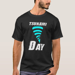 T-shirt Jour de tsunami énorme vague d'eau générée en rais