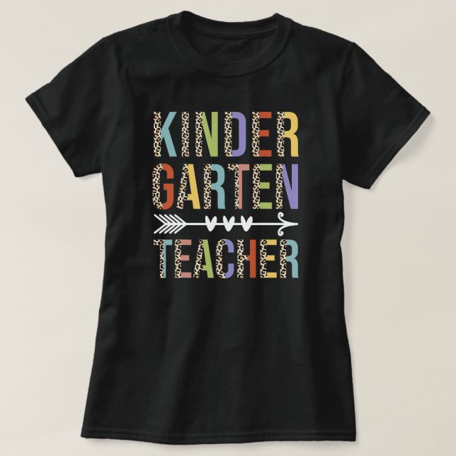 T-shirt Jour Dernier de l'école Leopard Kindergarten ensei (Design devant)