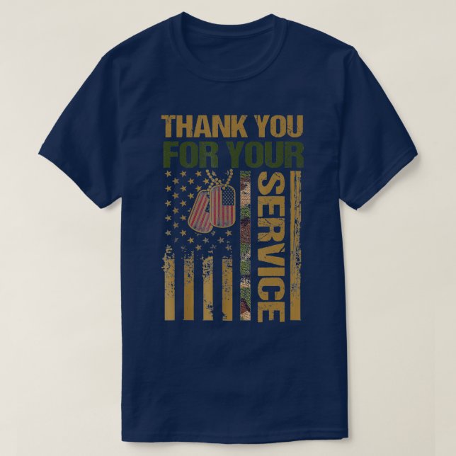 T-shirt Jour des anciens combattants Merci Jour des ancien (Design devant)