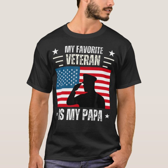 T-shirt Jour des anciens combattants Militaires Mon vétéra (Devant)