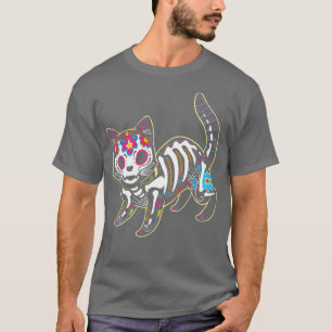 T-shirt Jour des Chats Noirs du crâne Sugar Morts