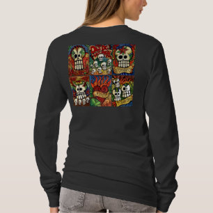 T-shirt Jour des crânes morts/de chemise flamboyante de