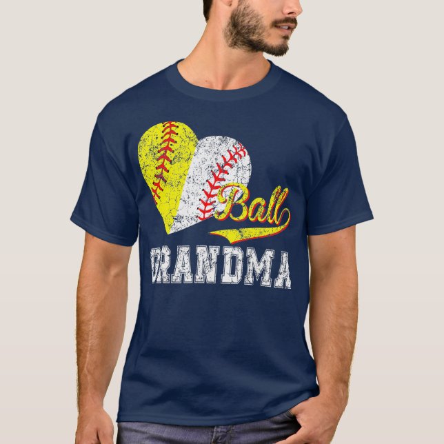 T-shirt Jour des mères de grand-mère de baseball softball  (Devant)