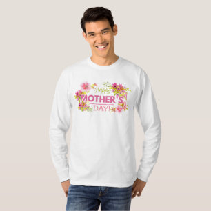 T-shirt Jour des mères florales élégantes Chemise à manc