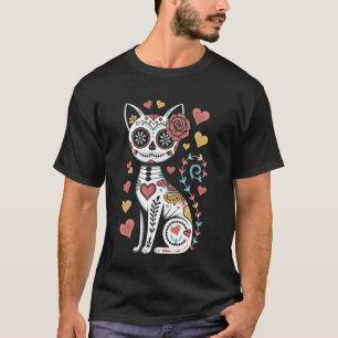 T-shirt Jour Des Morts Cinco De Mayo Chat Crâne De Sucre H