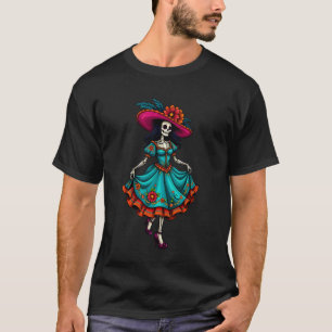 T-shirt Jour des Morts - Crâne La Catrina squelette