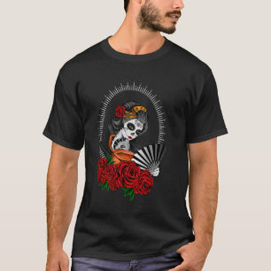 T-shirt Jour des Morts Mexique La Catrina Geisha Japon Sam