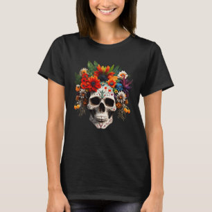 T-shirt Jour des Roses du crâne de sucre mort