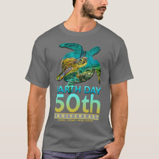 T-shirt Jour des terres 50e anniversaire Tortue de mer 1