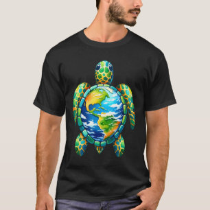 T-shirt Jour des terres Chemise Tortue Mer Sauvez La Planè