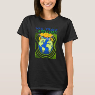 T-shirt Jour des terres De l'environnement Enregistrer Fle