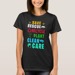T-shirt Jour des terres Enregistrer secourt Plante Nettoya