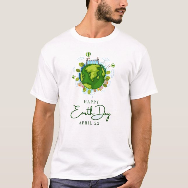 T-shirt Jour des terres heureux (Devant)