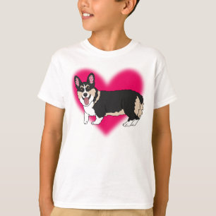 T-shirt Jour des Valentines de Corgi de couleur Tri