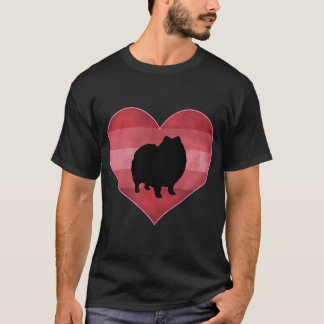 T-shirt Jour des Valentines Poméraniennes Rétro Amour du C