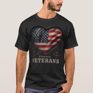 T-shirt Jour des Vétérans avec drapeau américain pour homm