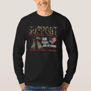 T-shirt Jour des vétérans Soutenez nos troupes Cadeau mili
