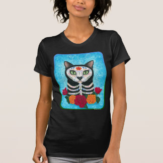 T-shirt Jour du chat mort, chemise d'art de chat de crâne