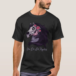 T-shirt Jour du Cheval Mort Halloween Crâne de Sucre Costu