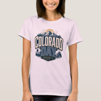 T-shirt Jour du Colorado, Colorado 150e patriotique Mont R