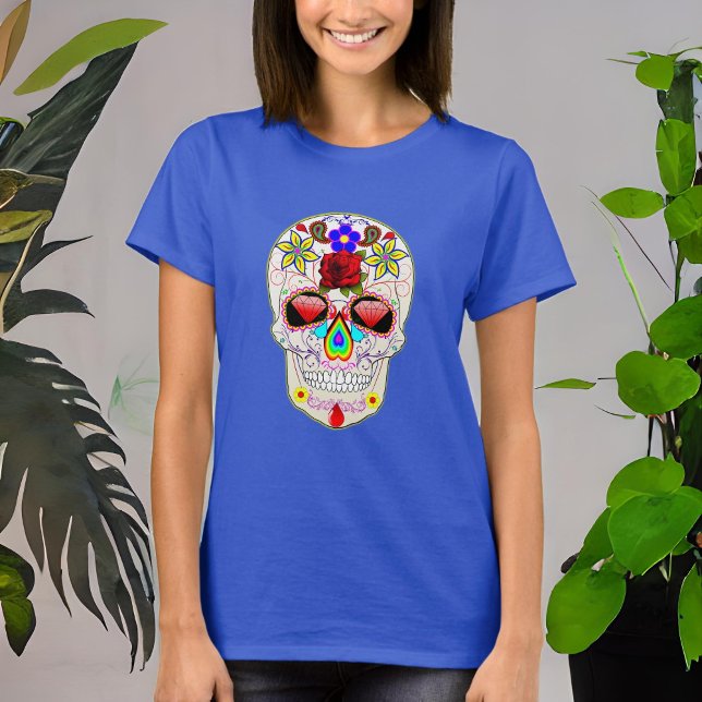 T-shirt Jour du crâne Rose de style mort (Créateur téléchargé)