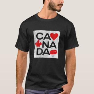 T-shirt Jour du drapeau du Canada Maple Leaf Hockey Puck C