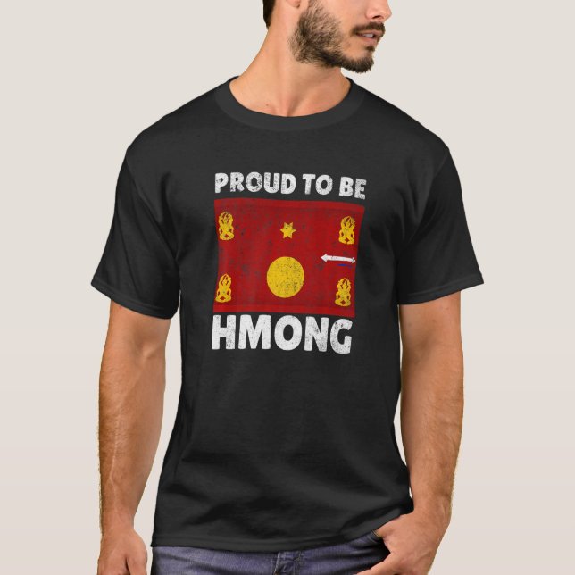 T-shirt Jour Du Drapeau Ethnique Hmong Miao Fier D'Être Hm (Devant)