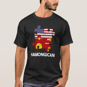 T-shirt Jour du drapeau Hmong Miao Fier d'Amérique Puzzle 