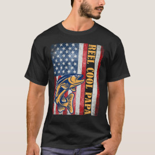 T-shirt Jour du père Bob Papa Poisson Drapeau Américain Pa
