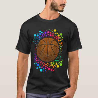 T-shirt jour du pointillé de basketball à pois