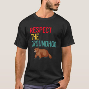 T-shirt Jour du porc Vintage Respect Le marmotte de fond m